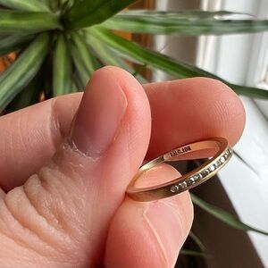 Vintage 10k Estate Sale Solid Gold and Diamonds Ring Minimalist Dainty Stacking